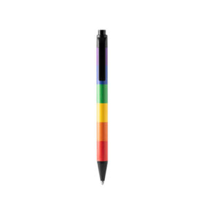 Penna a sfera multicolore a pressione con inchiostro blu, personalizzabile
