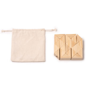 Puzzle in legno da 24 pezzi con confezione in sacchetto di cotone
