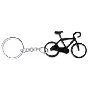 Portachiavi in alluminio a forma di bicicletta con confezione singola