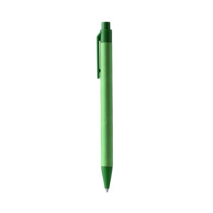 Penna a scatto in cartone e ABS riciclati con inchiostro blu, ideale per personalizzazioni aziendali