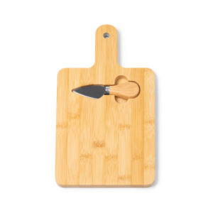 Tagliere in bambù con coltello da formaggio in acciaio inox e impugnatura ergonomica
