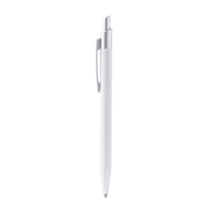 Penna in alluminio riciclato con finitura touch in gomma opaca e inchiostro blu