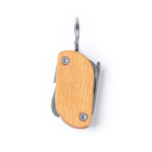 Utensile multifunzione in legno con 5 accessori in acciaio inox: lima, rasoio, apribottiglie, apriscatole e c…