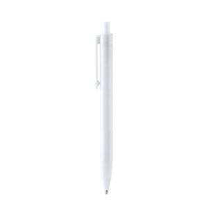 Penna a sfera in ABS riciclato con clip e pulsante coordinati, inchiostro blu