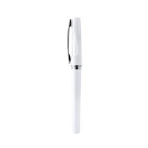 Penna a sfera in ABS con finitura metallizzata e inchiostro gel blu, ideale per personalizzazioni aziendali
