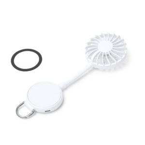 Ventilatore portatile in ABS riciclato con batteria ricaricabile e supporto magnetico per smartphone
