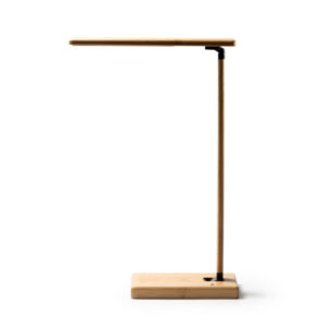 Lampada da tavolo pieghevole in bambù con 25 LED, 3 modalità luce e caricatore wireless 10W