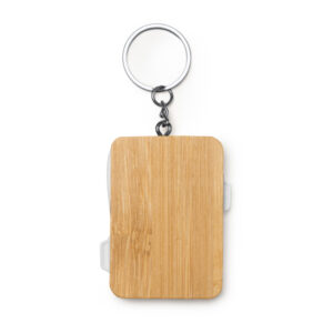 Portachiavi in bambù con cavo di ricarica 3 in 1 Micro USB, Tipo C e Lightning in confezione ecologica