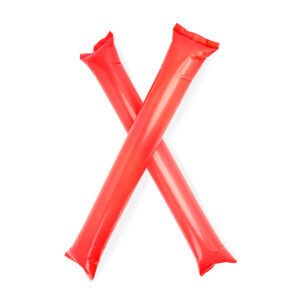 Set di 2 bacchette gonfiabili riutilizzabili in plastica con valvola e cannuccia per gonfiaggio
