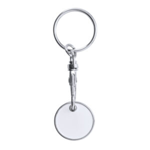 Portachiavi a moneta metallizzato con smalto colorato per carrello della spesa, confezione singola