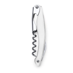 Cavatappi classico in acciaio inox con apribottiglie, confezione bianca