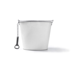 Secchio in metallo da 6 litri con apribottiglie in alluminio incluso, perfetto per feste ed eventi