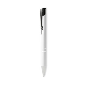 Penna a sfera in alluminio soft touch con dettagli cromati e inchiostro nero