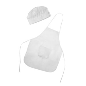 Set grembiule e cappellino in TNT per bambini, taglia unica con chiusura in velcro