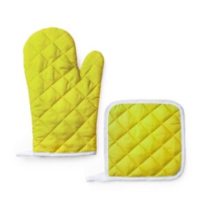 Set da cucina con guanto in cotone e presina, disponibile in vari colori