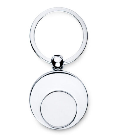 Portachiavi con gettone - Argento lucido - taglia 7x3,5x0,5 cm
