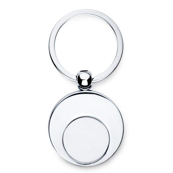 Portachiavi con gettone - Argento lucido - taglia 7x3,5x0,5 cm