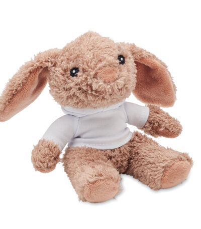 Peluche coniglietto con felpa - Bianco - taglia 14x10x12cm