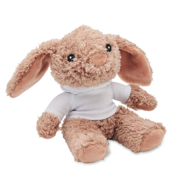 Peluche coniglietto con felpa - Bianco - taglia 14x10x12cm