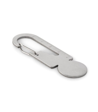 Portachiavi con gettone multifunzi - Argento - taglia 7,5x2,9cm