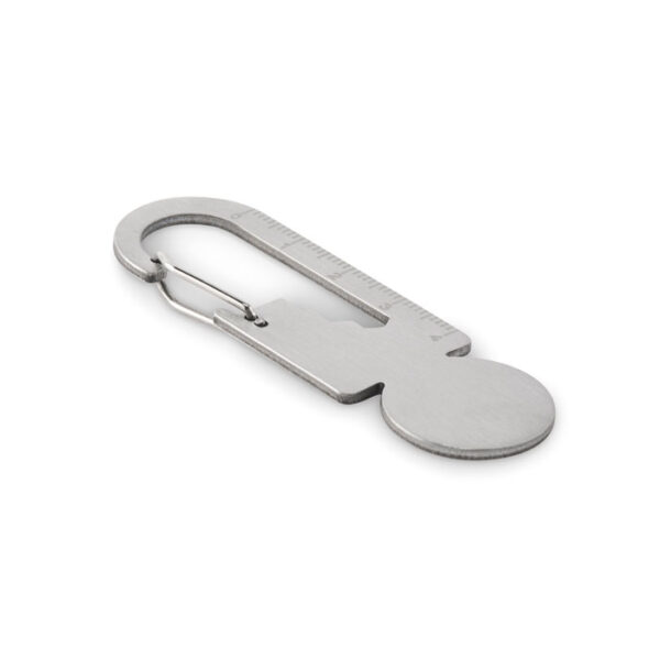 Portachiavi con gettone multifunzi - Argento - taglia 7,5x2,9cm