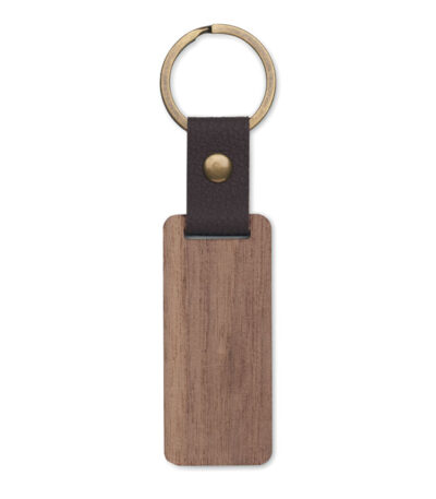 Portachiavi in noce e pu - Legno - taglia 11x3x0,4cm