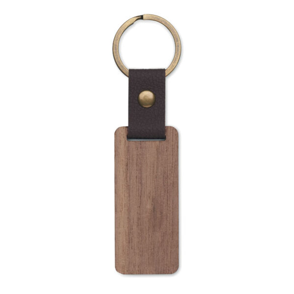 Portachiavi in noce e pu - Legno - taglia 11x3x0,4cm