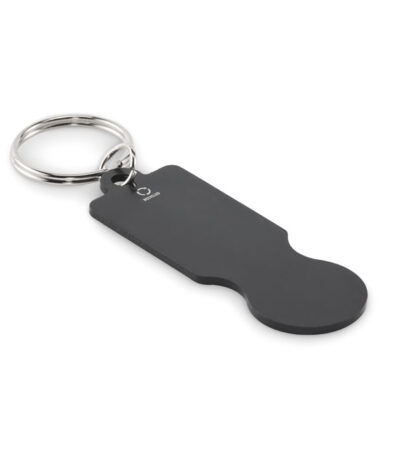 Portachiavi con gettone per carrel - Nero - taglia 6,9x2,3cm
