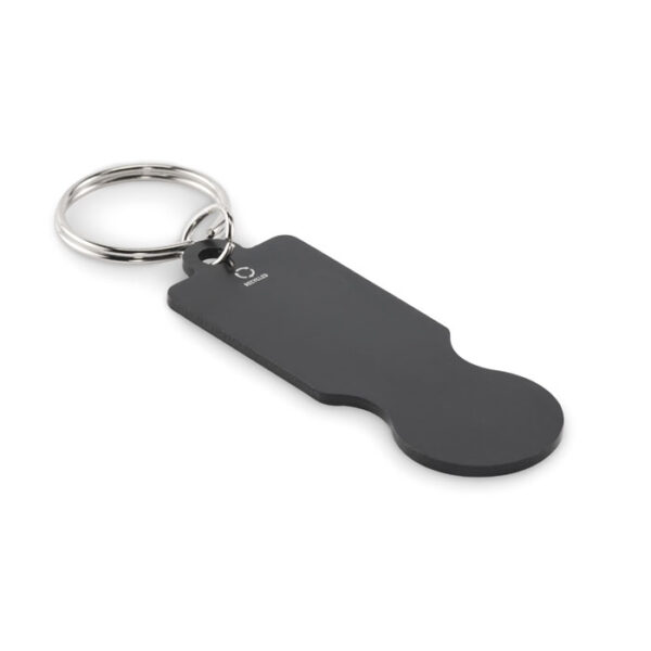 Portachiavi con gettone per carrel - Nero - taglia 6,9x2,3cm