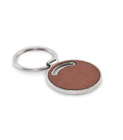 Portachiavi di forma rotonda - Marrone - taglia 8x4,2cm