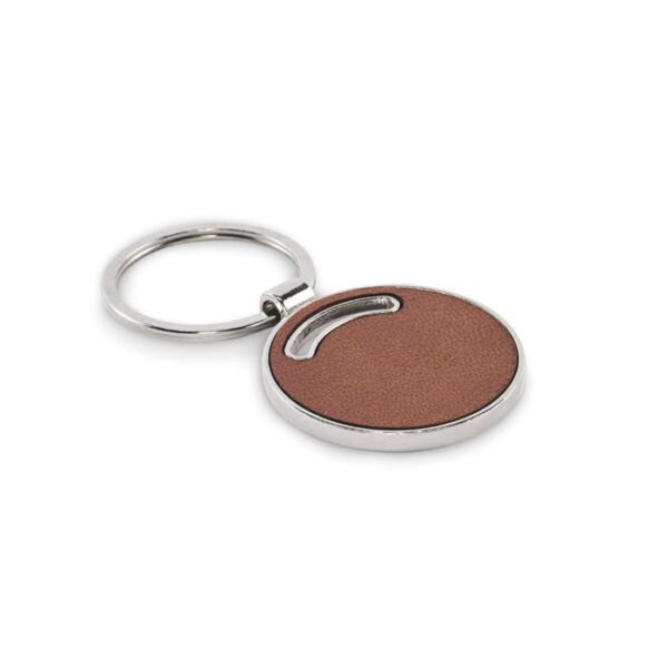 Portachiavi di forma rotonda - Marrone - taglia 8x4,2cm