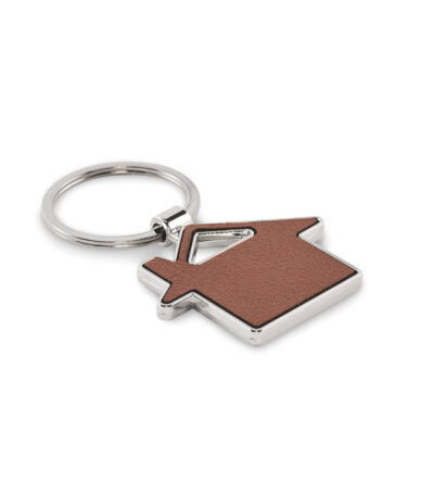 Portachiavi a forma di casa - Marrone - taglia 7,6x4,8cm