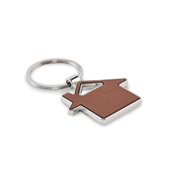 Portachiavi a forma di casa - Marrone - taglia 7,6x4,8cm