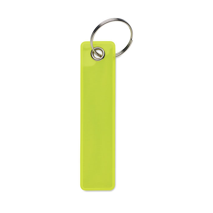 mo2626-70 Portachiavi riflettente in pvc - Giallo neon - taglia 8,5x2cm