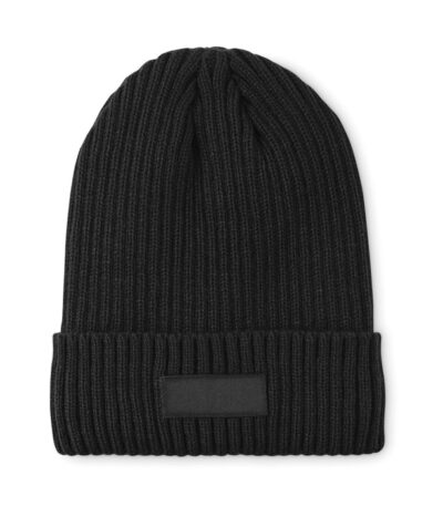 Berretto in maglia c/bordino - Nero - taglia 19,5x23cm
