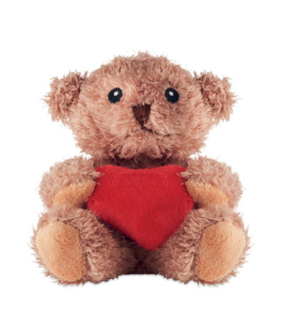 Orsetto di peluche con cuore - Rosso - taglia 13x16cm