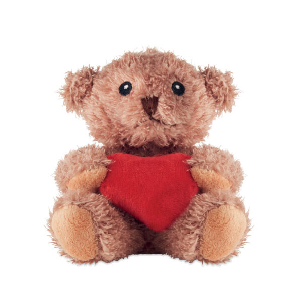 Orsetto di peluche con cuore - Rosso - taglia 13x16cm