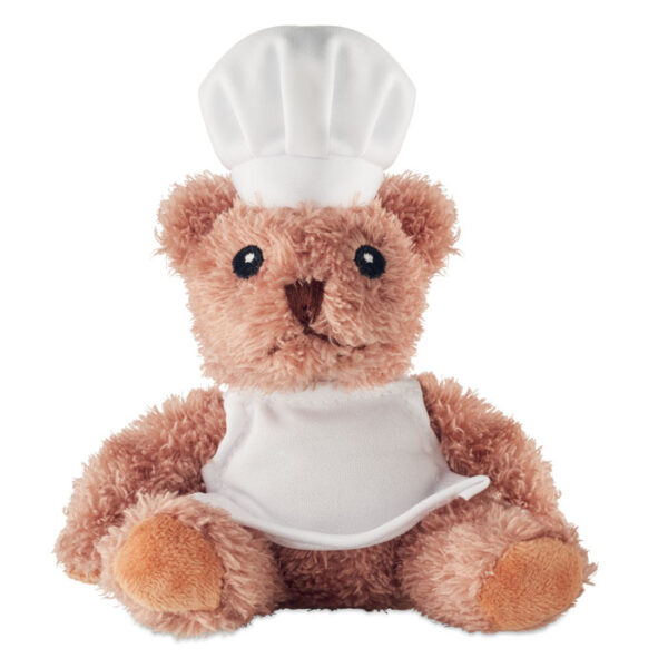 Orsetto chef di peluche - Bianco - taglia 17x16cm