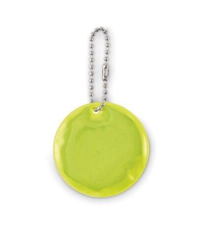 Portachiavi tondo riflettente - Giallo neon - taglia Dia5cm