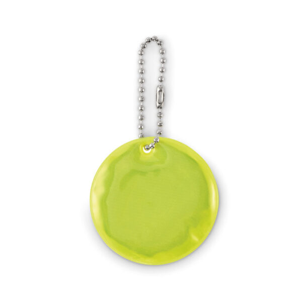 Portachiavi tondo riflettente - Giallo neon - taglia Dia5cm