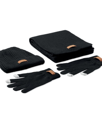 Set di 3 pezzi in rpet - Nero - taglia 24x21x6cm