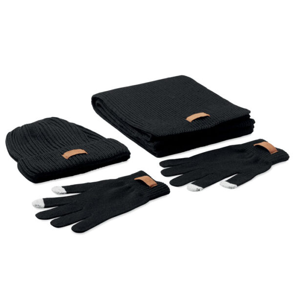 Set di 3 pezzi in rpet - Nero - taglia 24x21x6cm
