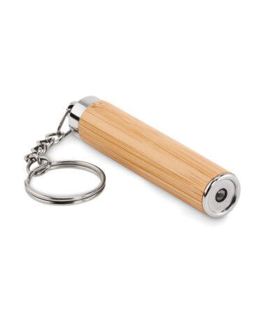Mini torcia con portachiavi - Legno - taglia Ø7,5x1,5cm