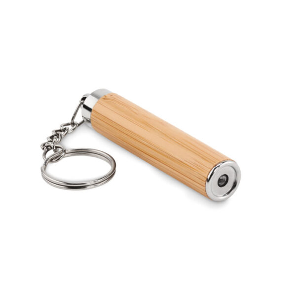 Mini torcia con portachiavi - Legno - taglia Ø7,5x1,5cm