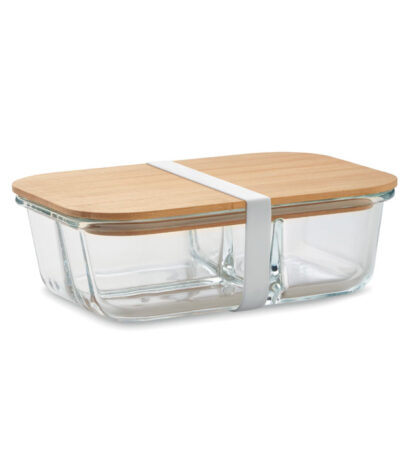 Porta pranzo in vetro e bamboo