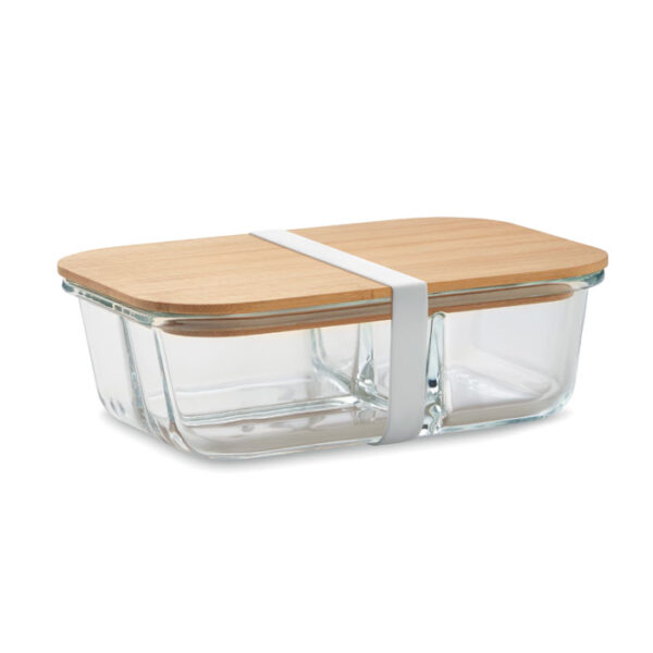 Porta pranzo in vetro e bamboo