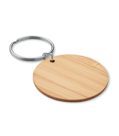 Portachiavi rotondo in bamboo - Legno - taglia Ø4 x 0,2cm