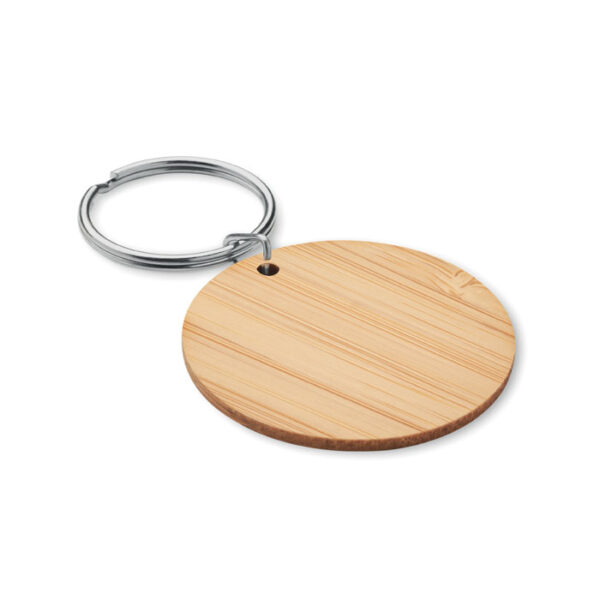 Portachiavi rotondo in bamboo - Legno - taglia Ø4 x 0,2cm