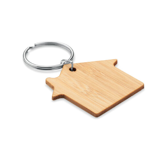 Portachiavi in bambù - Legno - taglia 4,5 x 3,8 x 0,2cm