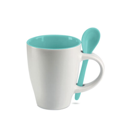 Tazza bicolore con cucchiaino